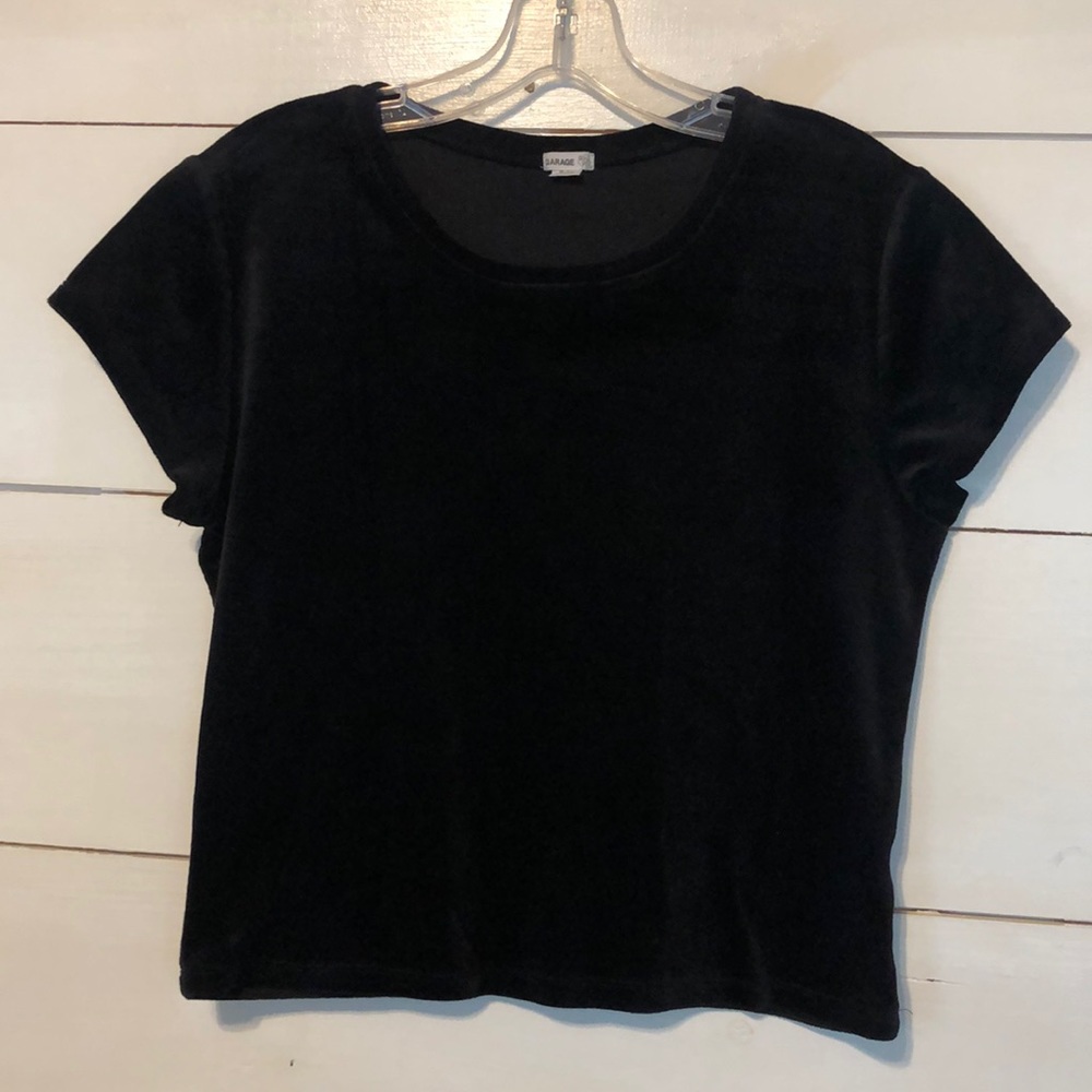 Velvet stretchy crop top by Garage size Medium